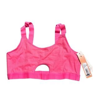 Colsie Hot Pink Ribbed Bralette size Medium NWT